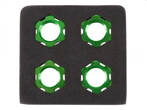 Traxxas Wheel Nuts Splined 17mm Toothed Green (4) TRX7758G