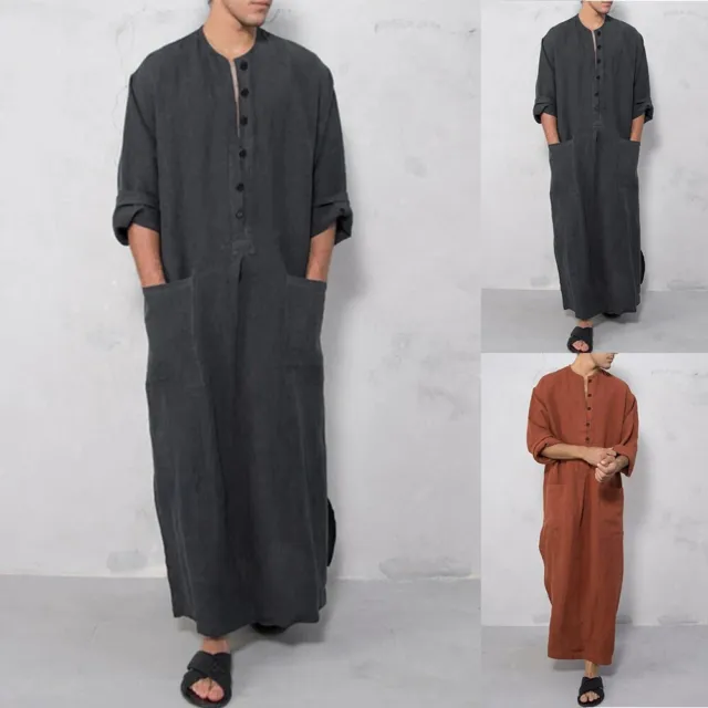 Nuovissimo abito uomo abito lungo abito manica lunga M ~ 3XL moda musulmana