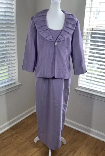 Jessica Howard 2pc Long Dress & Jacket Size 14  Formal Mother Of Bride