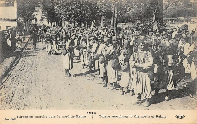Cpa Turcos War Marching North Of Reims