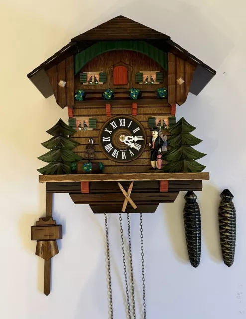 Lötscher Swiss-Made One-Day Chalet-Style Cuckoo Clock (Brown)