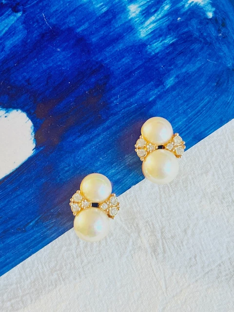 SD, Bellissimi orecchini pendenti con perle, in argento 925, con