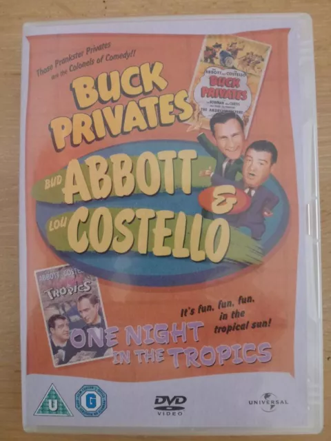 Abbott & Costello Buck Privates/One Night in the Tropics DVD Import UK D'occase