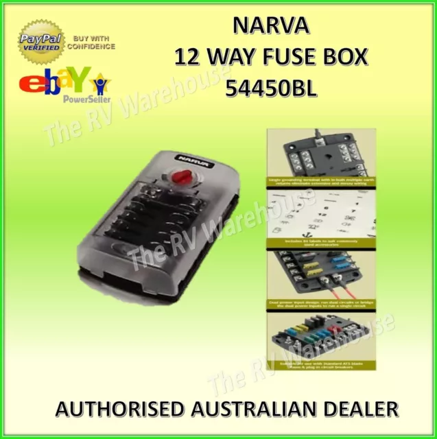 12 Way Fuse Box NARVA Motorhome 12V 12 VOLT Marine CAR Pt.54450 BOAT JAYCO PARTS