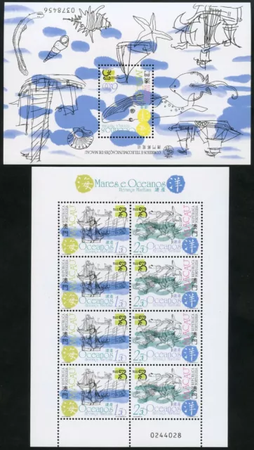 Macau Macao 1999 AUSTRALIA Segelschiffe Wal Muscheln 1011-1012 KLB Block 64 MNH