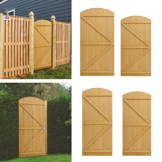 WOODEN GARDEN GATE Arch Top Pedestrian Pressure Treated Solid Pine Door