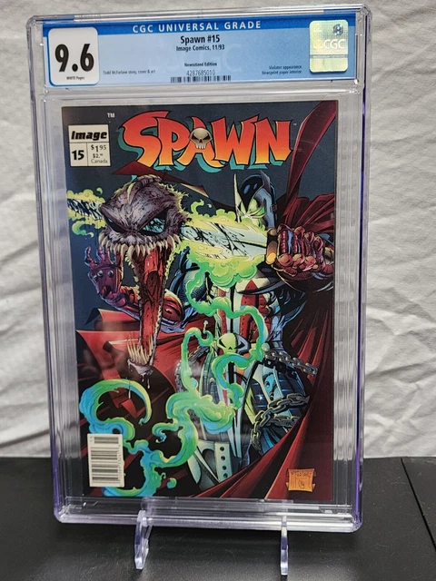 🔑🔥🔥🔥 1993 Spawn 15 RARE *SCARCE* NEWSSTAND Variant CGC 9.6 685010