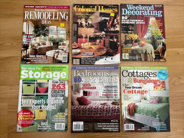 6x alte Zeitschriften Konvolut englische Sprache USA Wohnen Deco Country how to