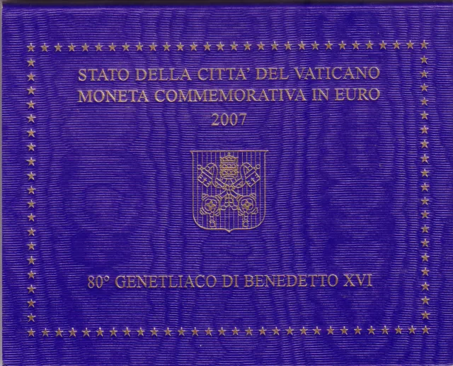2 Euro Gedenkmünze Vatikan 2007 " 80. Geburtstag von Benedikt XVI. " original
