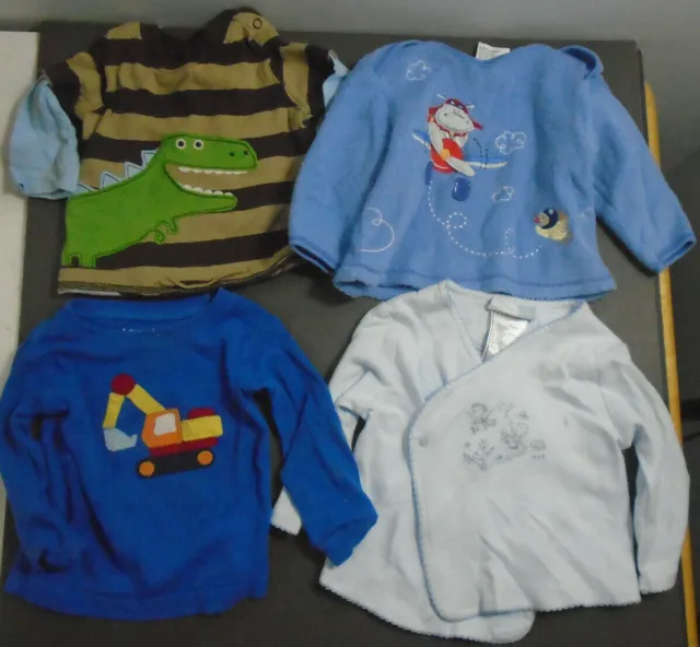 Baby Boy 3-6 Month Long Sleeve Shirt Assorted Lot Of 4 Carter's + Vitamins Baby