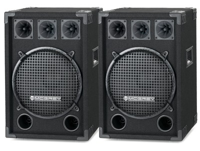 Auna Enceinte sono pro passive PA Full Range Speaker DJ 2x Subwoofer 12" 30cm 3 voies 
