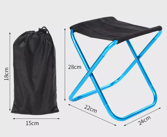 Silla Camping Mini Plegable Ligero Exterior Asiento Packmass 15x18cm 280g