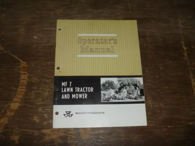 Massey Ferguson MF 7 Lawn Tractor & Mower Owner Operator Maintenance Manual