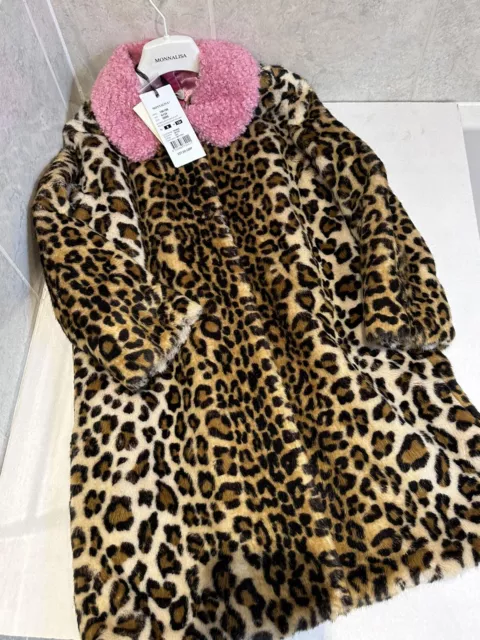 Monnalisa Leopard Faux Fur Coat Age 9 NEW Girls Designer Clothes