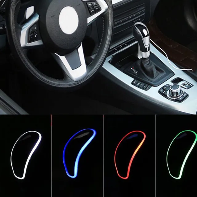 Universal Manual Auto Touch Motion White LED Light Gear Stick Knob Shifter Lever