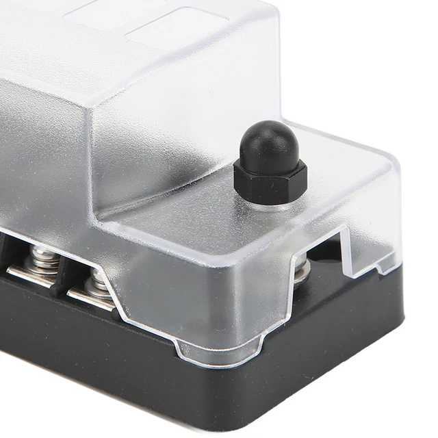 Porte-fusibles Automobile à Boulonner Avec Couvercle - Boîtier Résistant Aux Vibrations - 6 Fusibles Inclus