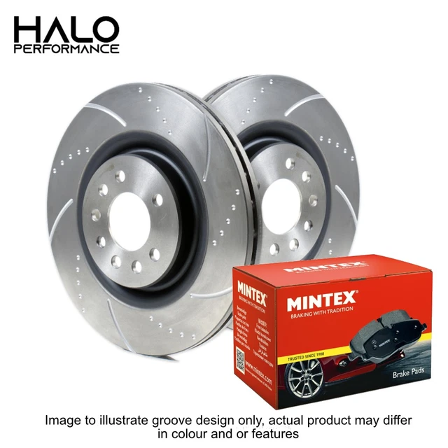 thumbnail image 2 of MTEC Brakes Front Drilled & Grooved Brake Discs + Pads For Vauxhall Astra / Zafira VXR 2.0T (2005+) - 321mm, 5-Bolt - MTECP14340 2 of 5