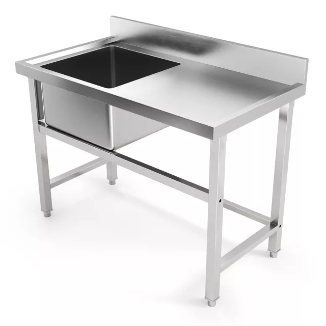 Commercial Sink Kitchen Stainless Steel Triple Double Bowl Catering Drainer Unit