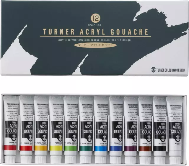 Turner Acrylic Gouache 12 Color Set School by
