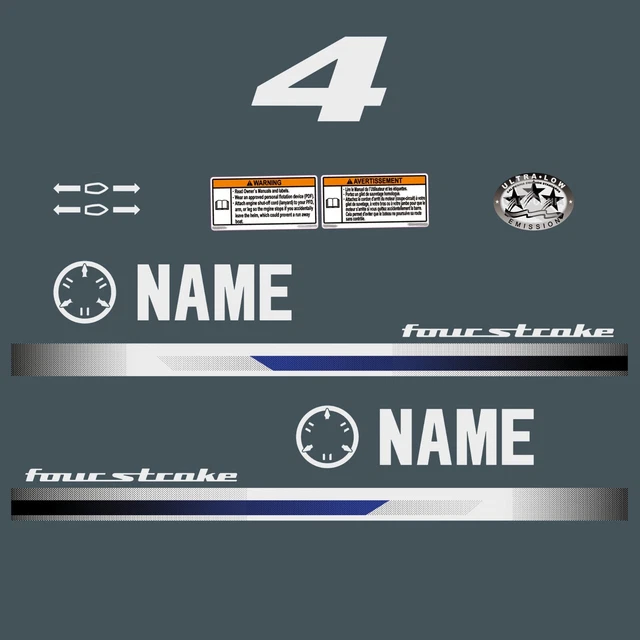 Yamaha 40 Hp Four Stroke Outboard Decal Kit Marine Vinyl Also In 50 Or