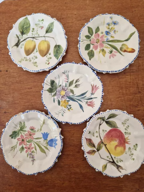 5 Assiettes Nove di Bassano Italie festonné faïence Gian Battista Viero GBV