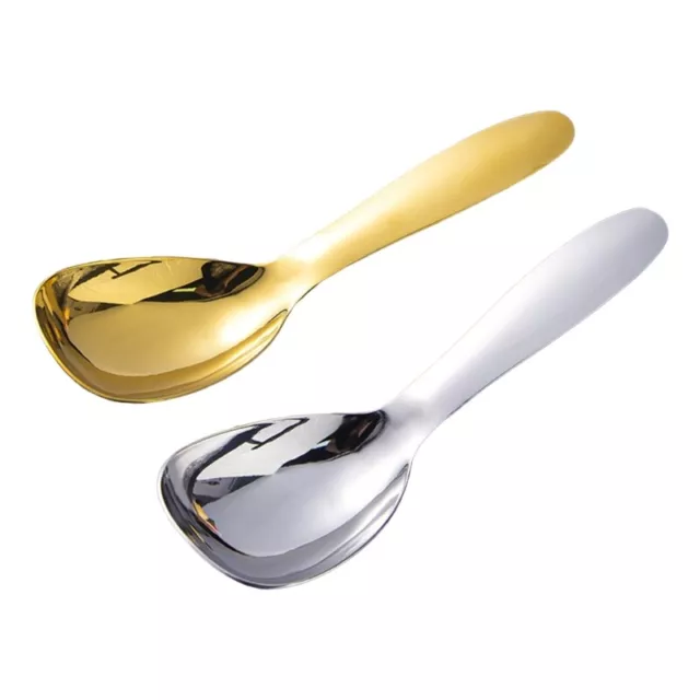 Short Handle Dinner Spoons Stainsless SteelsSoup Spoons Rice Paddle Spoons