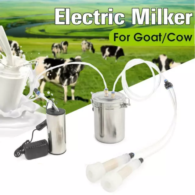 2L Portable Electric Milking Machine Vacuum Pump For Farm Cow Sheep Goat Milker