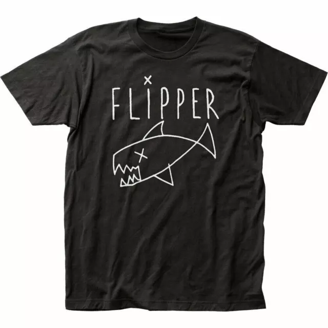 Flipper Logo T Shirt Mens Licensed Rock N Roll Music Band Classic Tee New Black