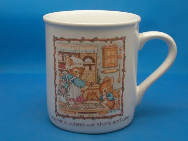 1985 Tazza Hallmark Mates tazza da caffè tazza da tè "La casa è dove condividiamo e ci prendiamo cura"