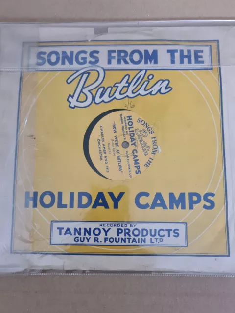 BUTLIN'S HOLIDAY CAMP  'Now Were At Butlins '  78.rpm + Free Gift Vinyl Coaster 3