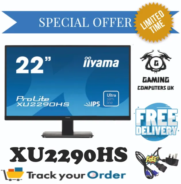 IIYAMA ProLite Monitor XU2290HS-B1 22" IPS LED 1920 x 1080 Black FREE DELIVERY!