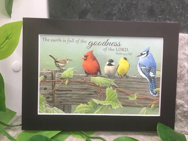 New Handmade 5x7 (Matted 4x6) Inspirational Scripture Songbirds Free Ship 566