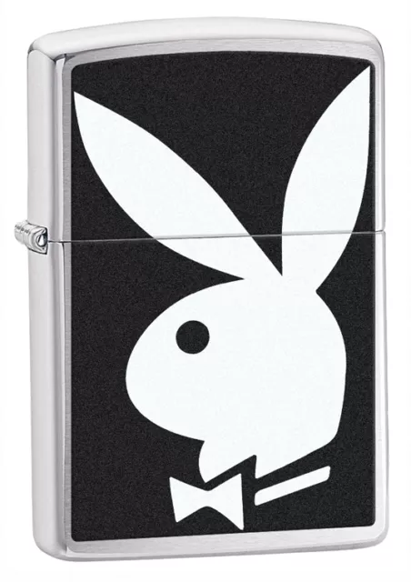 Zippo Windproof Brushed Chrome Lighter With Playboy Bunny, 28269, New In Box