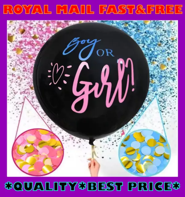 36" Gender Reveal Balloon Baby Shower Decoration Boy or Girl Balloons Confetti