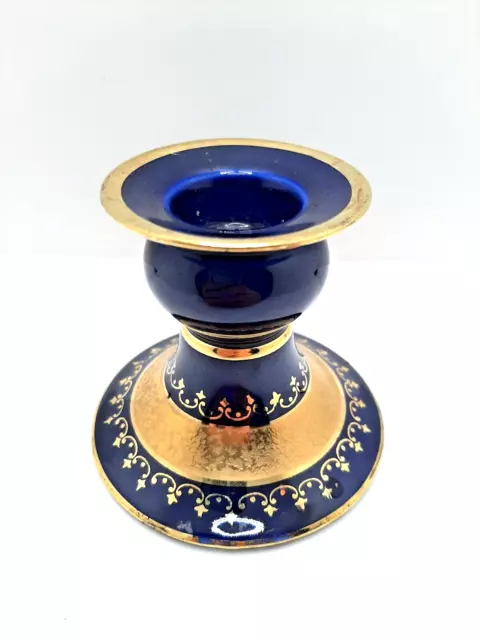 Royal KPM Candelabro En Cobalto Azul Vintage Rareza Baviera Marca Noble Culto