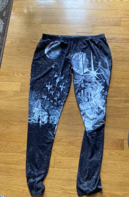 Star Wars A New Hope Fifth Sun Black White Glitter Leggings Pants Size XL