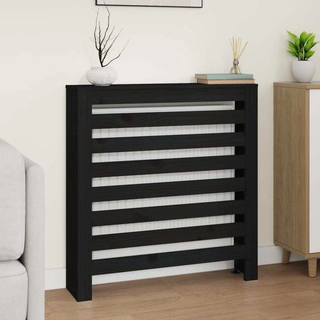 Vidaxl Copertura Termosifone Nera 79,5x19x84 cm Legno Massello Pino