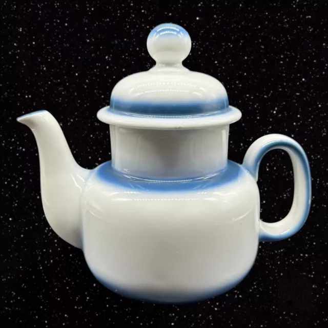 Arzberg Hutschenreuther Gruppe Germany Teapot Coffee Pot Porcelain Blue White 2