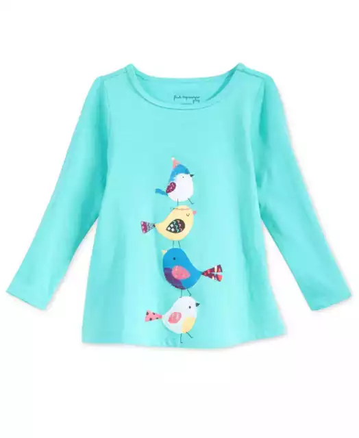 First Impressions Baby Girls Long-Sleeve Graphic-Print T-Shirt Tops