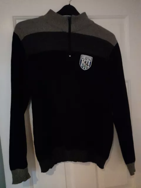 Offizieller West Bromwich Albion WBA 1/4 Reißverschluss grau schwarz Pullover mittlere Brust 42 Zoll