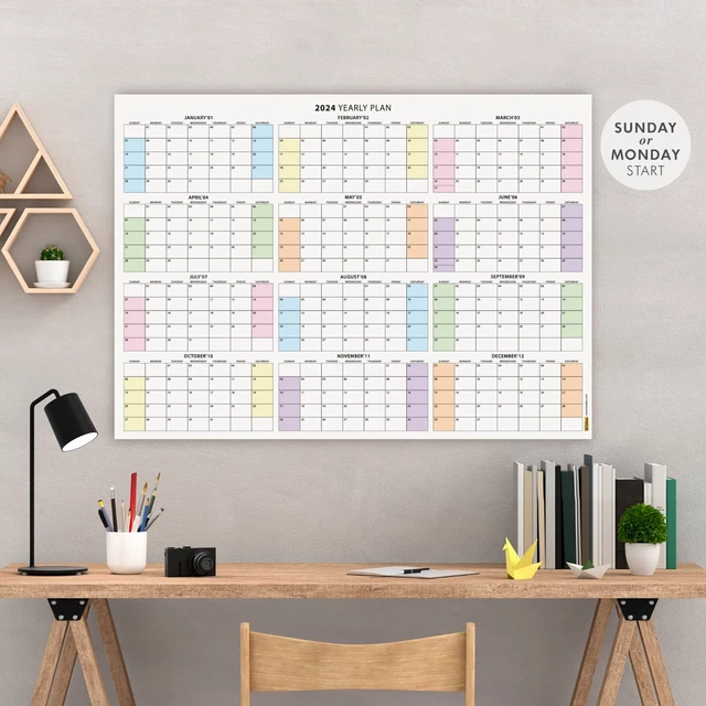 2024 YEAR PLANNER, Giant 2024 Wall Calendar, Yearly Wall Planner