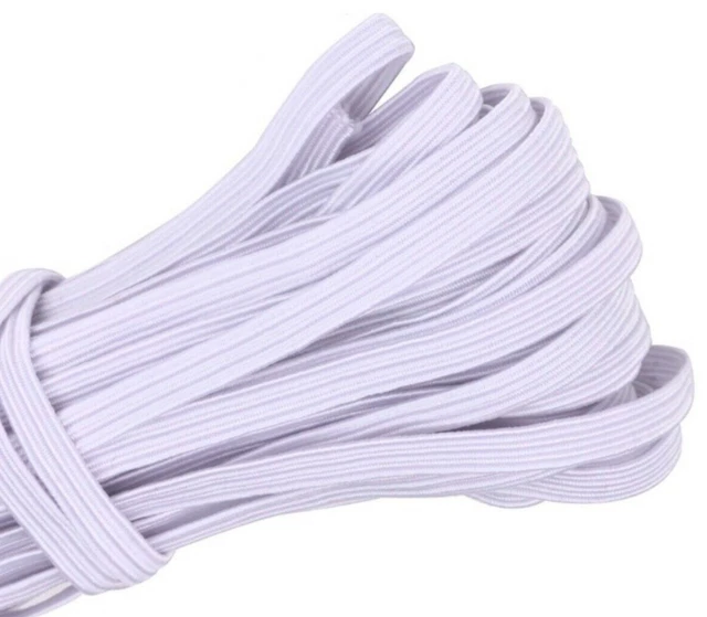 10 Yards 1/4  inch Elastic String Band Cord Sewing Trim idea for masks DIY White