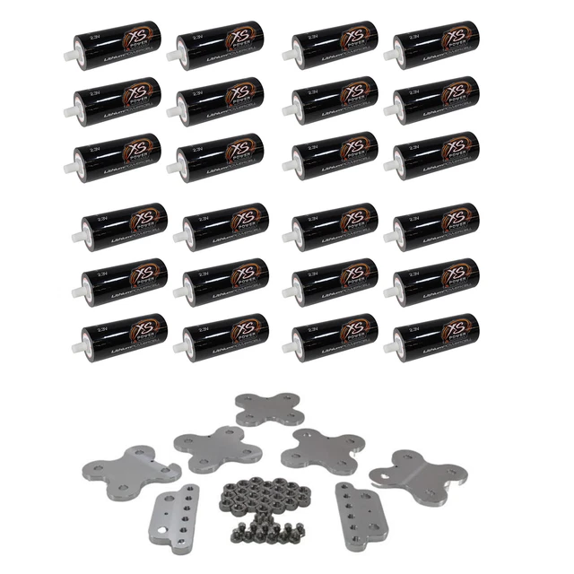 XS Power 24 Pack of 40 AH Lithium Battery Cells 2.3v + (2) 12 Lug Buss Bars