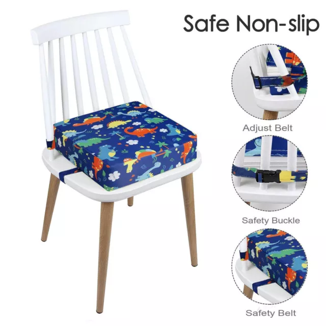 Toddler Booster Seat for Dining Table,3.5"H Washable Double Safer Straps Non-Sli