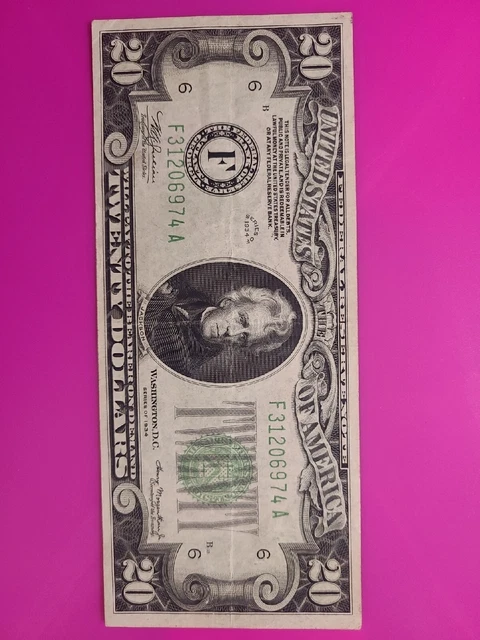 1934 Federal Reserve Note Green Seal $20 Twenty Dollar Note Bill Currency