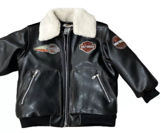 Harley Davidson 3T Faux Leather Motorcycle Jacket Embroidered King of the Road