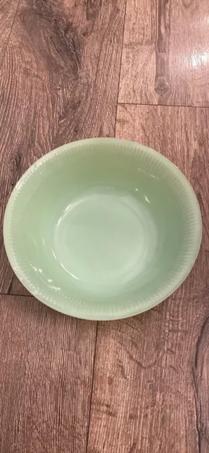 Fire King Jadeite Jane Ray 8-1/4" Vegetable Bowl Very Early Oven Glass
