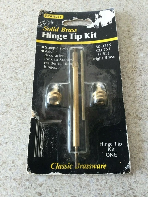 STANLEY CLASSIC BRASSWARE  Solid Brass HINGE TIP KIT #80-0215, NEW sealed
