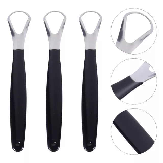 Stainless Steel Tongue Scraper Mouth Cleaner for Adults Kids Black