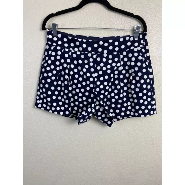 J.CREW SHORTS WOMENS Blue White Polka Dot Shorts Size 8 Cotton Nautical ...